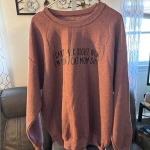 Women's Casual Cat Mom Sweater - Brown
